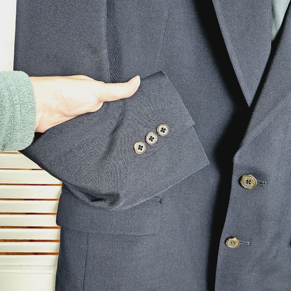 TravelSmith Men's Navy Blue Wool Blend Blazer Size 42L - Picture 8 of 16